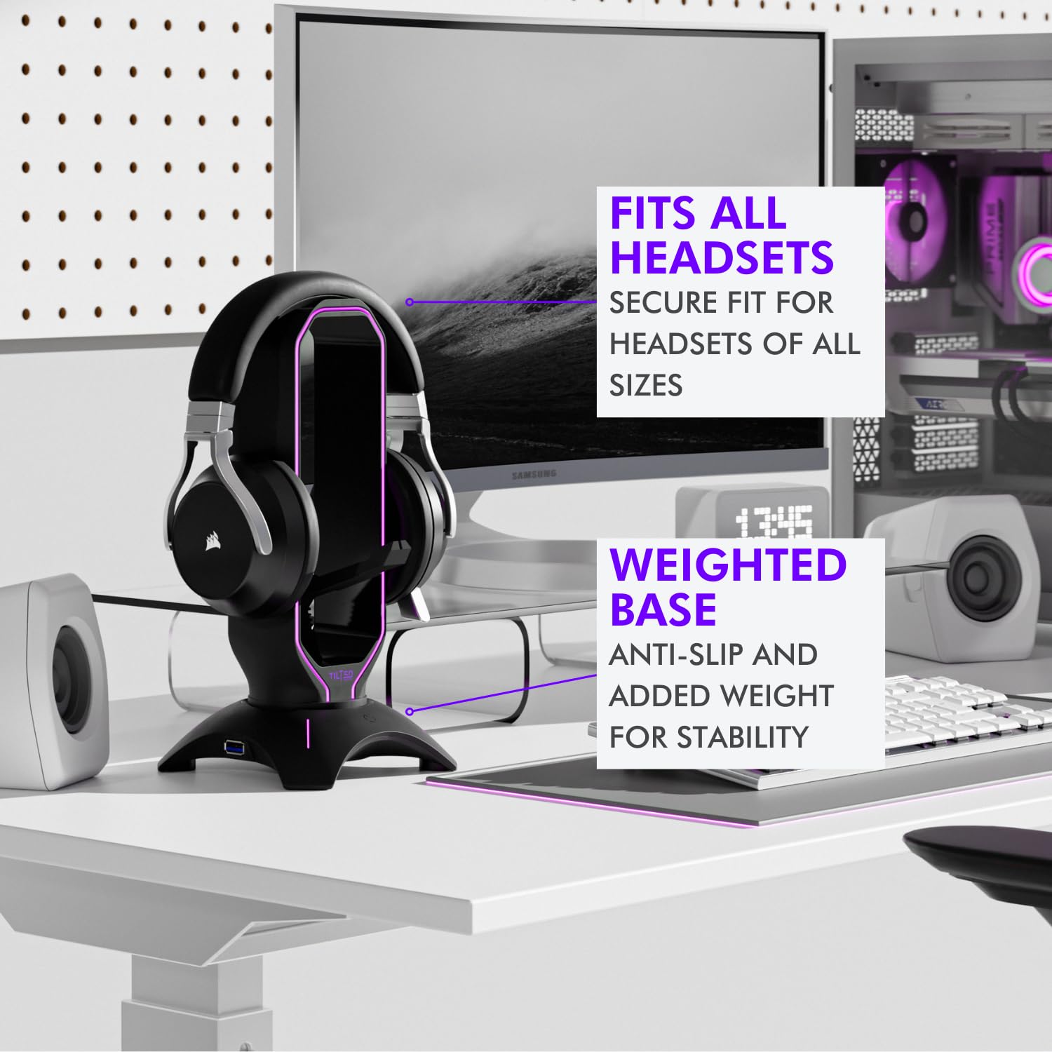 Amazon.com: Tilted Nation Gaming Headset Stand | RGB Headphone